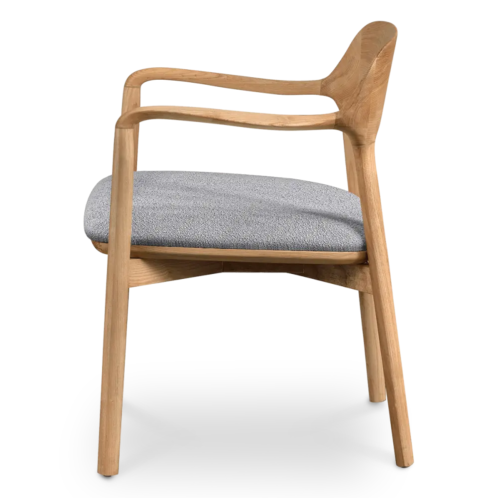 Kennedy Eetkamerstoel | Naturel Essen | Grijs Boucle Kennedy Eetkamerstoel | Naturel Essen | Grijs Boucle
