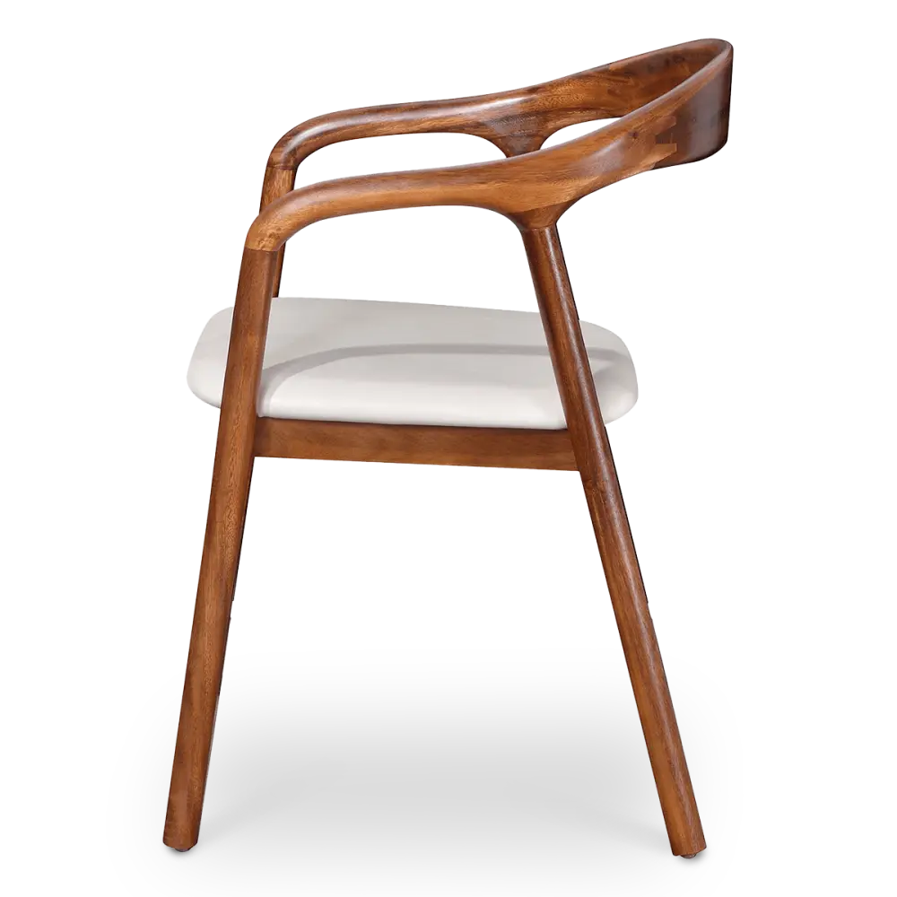 Artson Eetkamerstoel | Notenhout | Wit PU Leer Artson Eetkamerstoel | Notenhout | Wit PU Leer