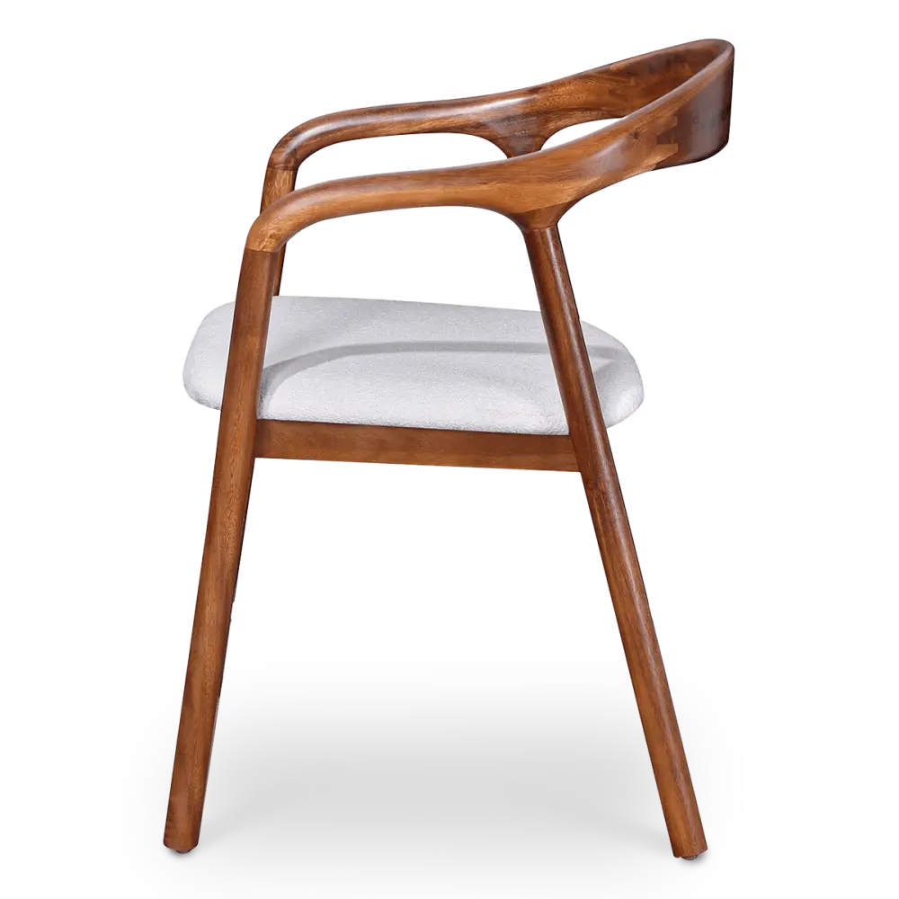 Artson Eetkamerstoel | Notenhout | Wit Boucle Artson Eetkamerstoel | Notenhout | Wit Boucle