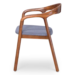 Artson Chair Notenhout Grijs Linnen zijaanzicht