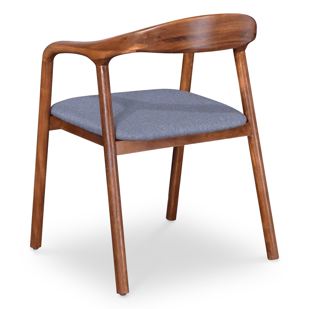Artson Chair Notenhout Grijs Linnen zijaanzicht