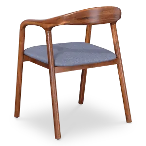 Artson Chair Notenhout Grijs Linnen zijaanzicht