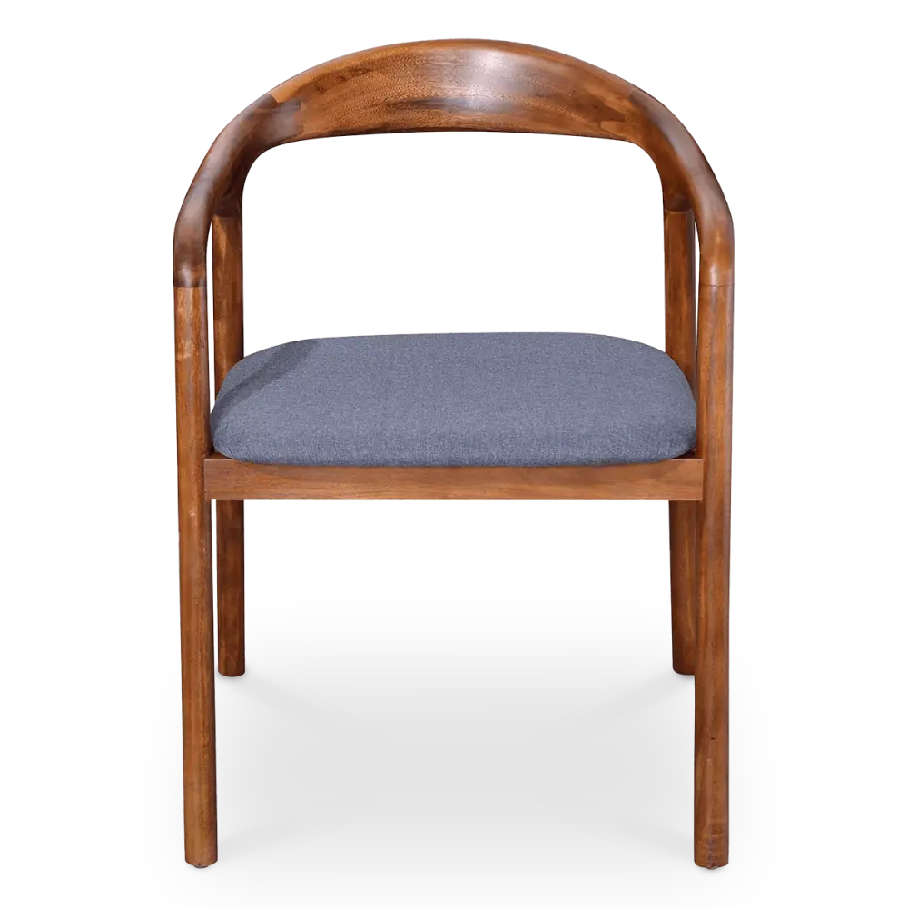 Artson Chair Notenhout Grijs Linnen vooraanzicht