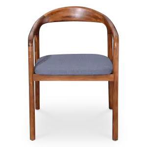Artson Chair Notenhout Grijs Linnen vooraanzicht