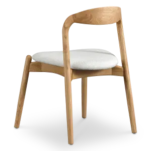 Bow Stoel Essen Hout | Wit Boucle