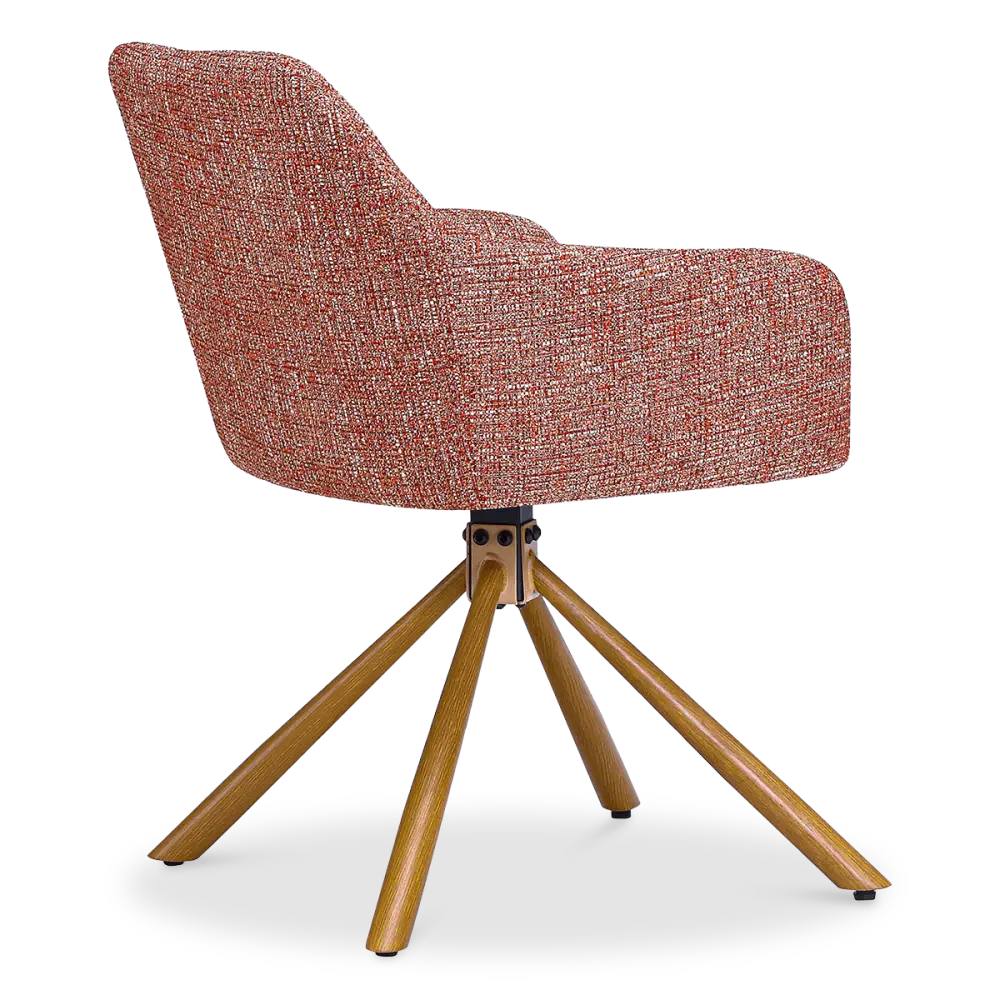 Draaibare Eetkamerstoel Wolf | Rood | Eiken Onderstel Draaibare Eetkamerstoel Wolf | Rood | Eiken Onderstel