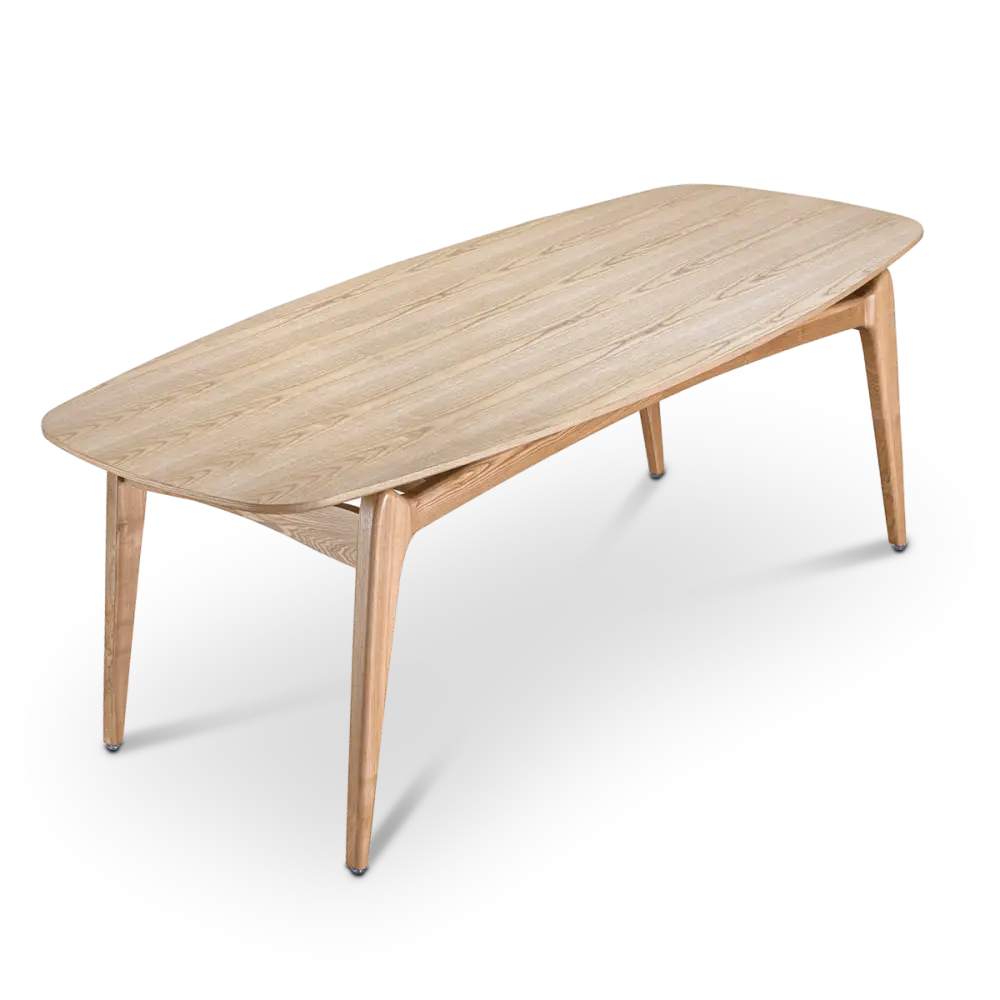 Eettafel Japandi Deens Ovaal Eiken Eettafel Japandi Deens Ovaal Eiken