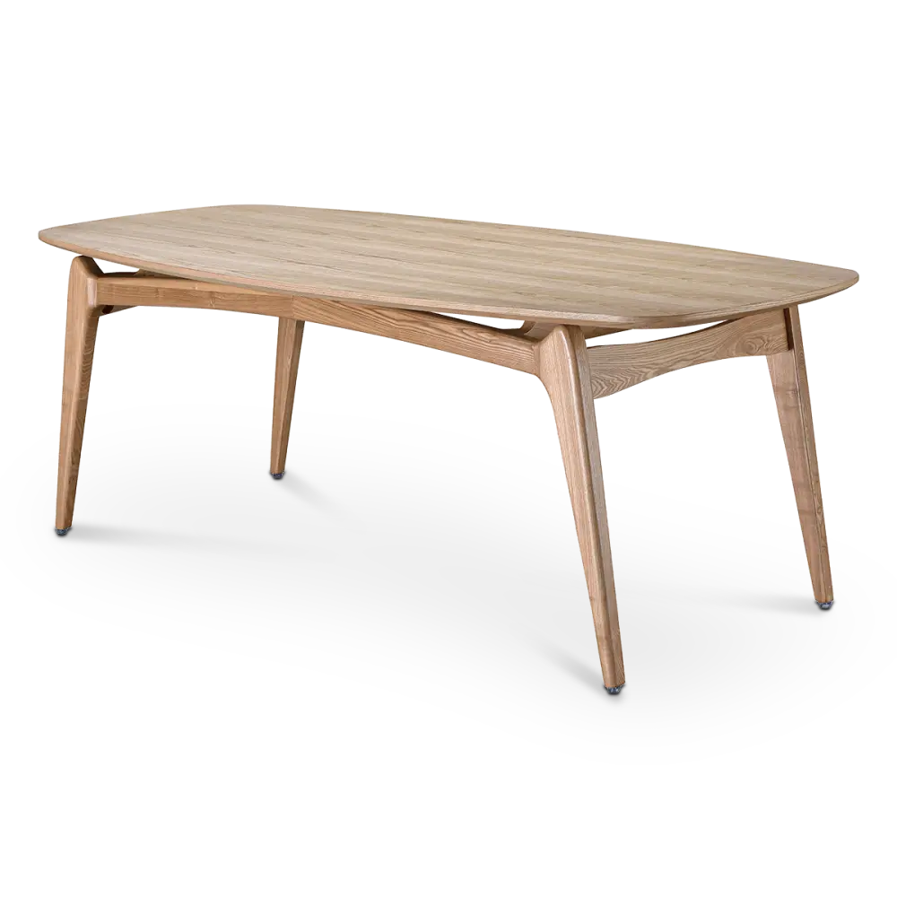 Eettafel Japandi Deens Ovaal Eiken Eettafel Japandi Deens Ovaal Eiken