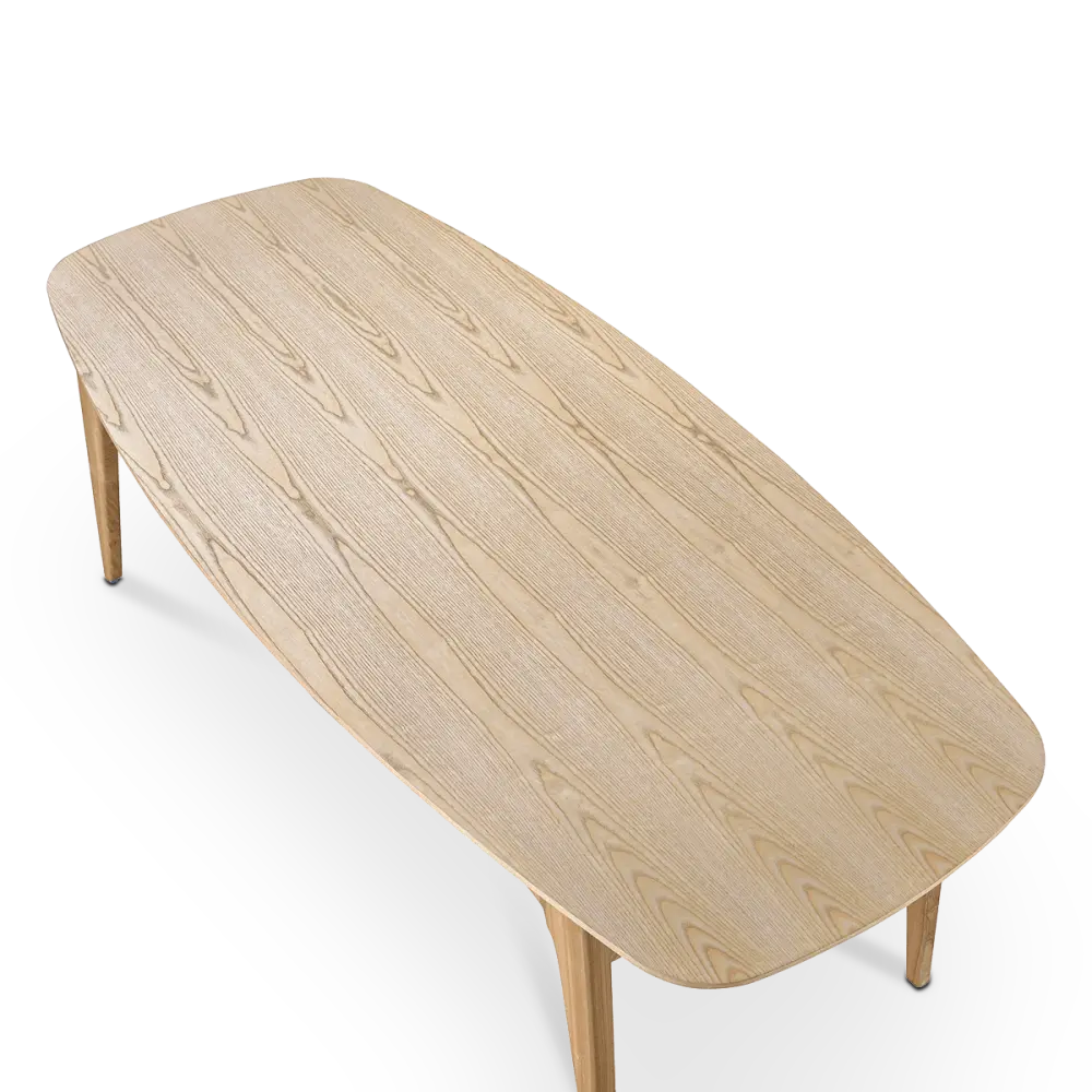 Eettafel Japandi Deens Ovaal Eiken Eettafel Japandi Deens Ovaal Eiken