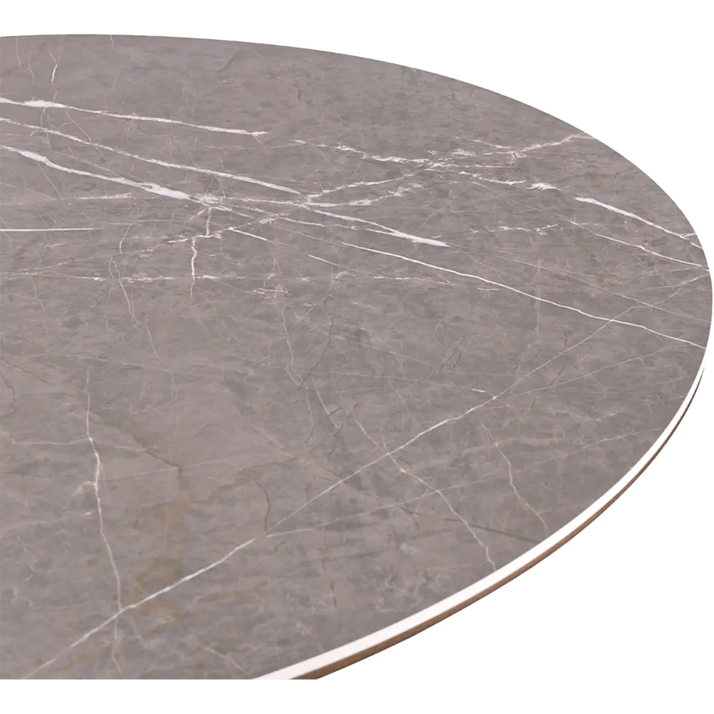 Ronde Tulip Eettafel Antraciet Keramiek | Walnoot Onderstel Ronde Tulip Eettafel Antraciet Keramiek | Walnoot Onderstel