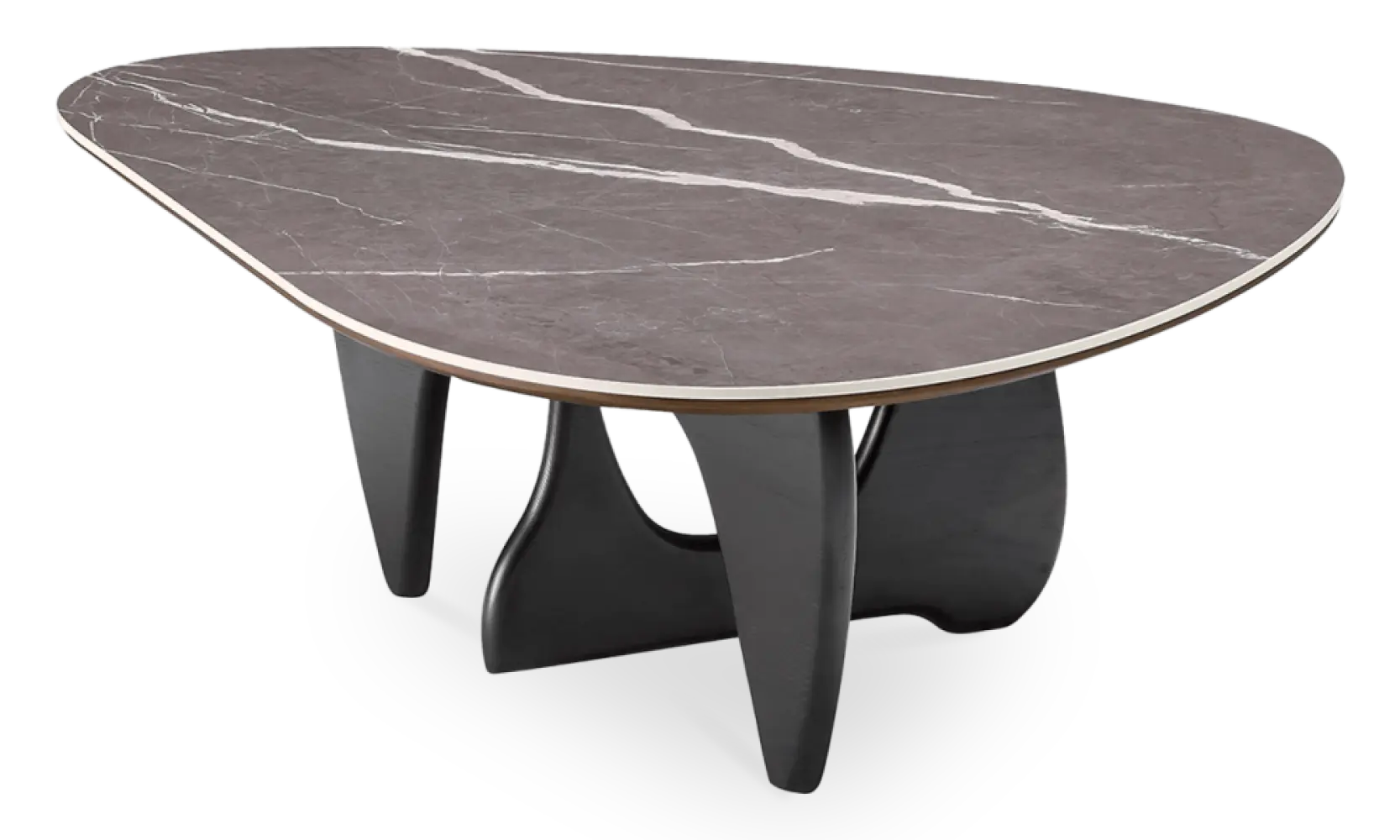 Japandi Salontafel Sabi | Antraciet Keramiek | Zwart Onderstel Japandi Salontafel Sabi | Antraciet Keramiek | Zwart Onderstel