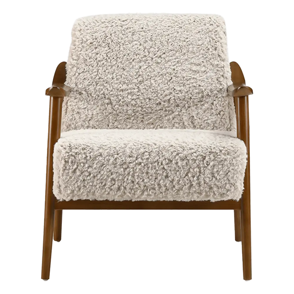 Cavel Hezel Scandinavische Lounge Chair Teddy Taupe Walnoot Cavel Hezel Scandinavische Lounge Chair Teddy Taupe Walnoot