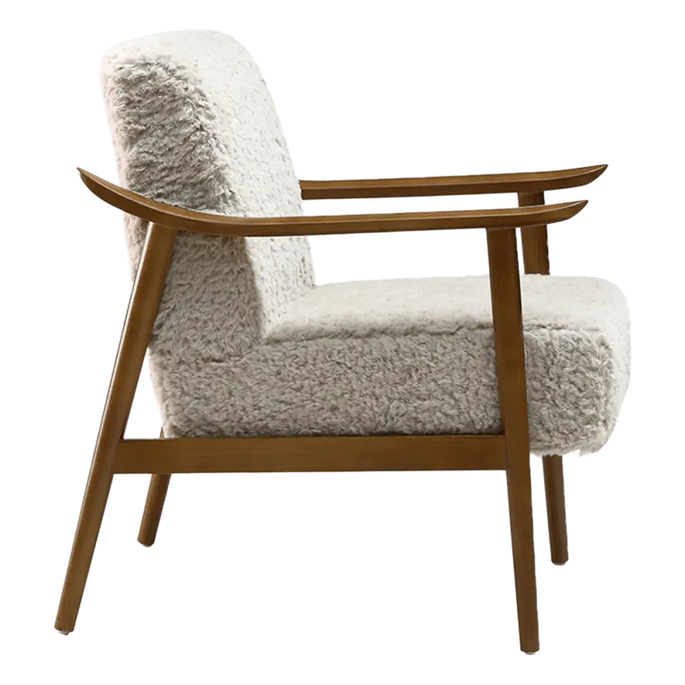 Cavel Hezel Scandinavische Lounge Chair Teddy Taupe Walnoot Cavel Hezel Scandinavische Lounge Chair Teddy Taupe Walnoot