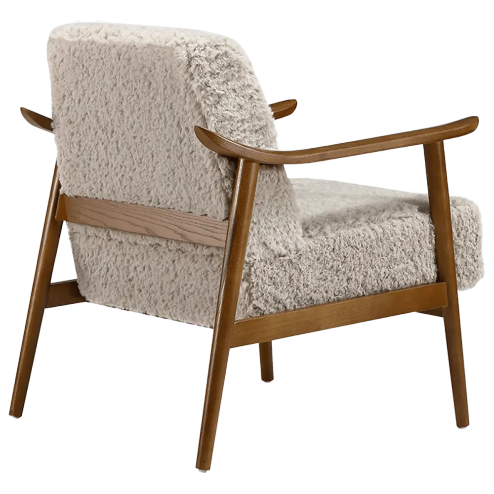 Cavel Hezel Scandinavische Lounge Chair Teddy Taupe Walnoot Cavel Hezel Scandinavische Lounge Chair Teddy Taupe Walnoot