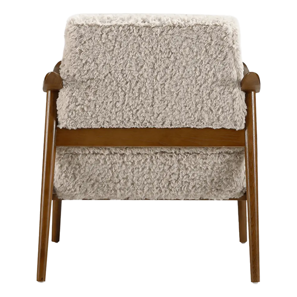 Cavel Hezel Scandinavische Lounge Chair Teddy Taupe Walnoot Cavel Hezel Scandinavische Lounge Chair Teddy Taupe Walnoot