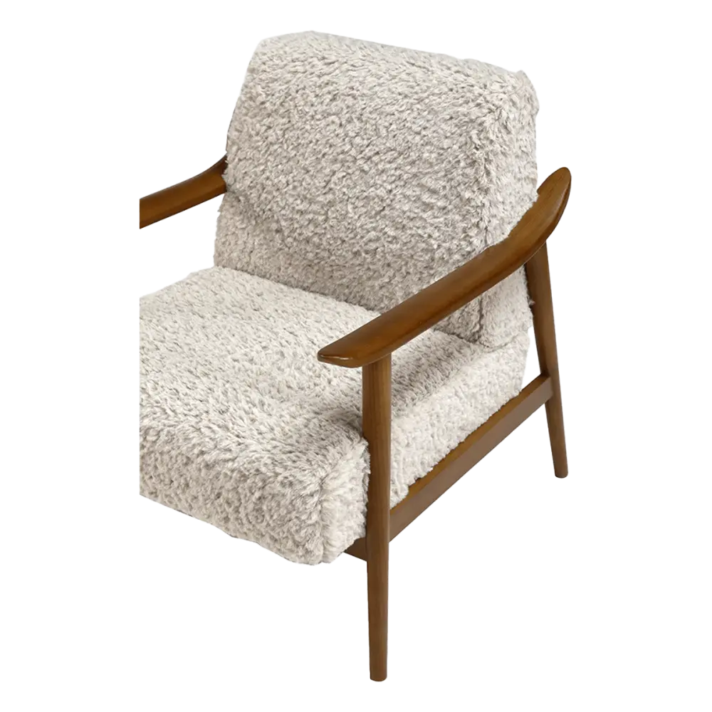 Cavel Hezel Scandinavische Lounge Chair Teddy Taupe Walnoot Cavel Hezel Scandinavische Lounge Chair Teddy Taupe Walnoot