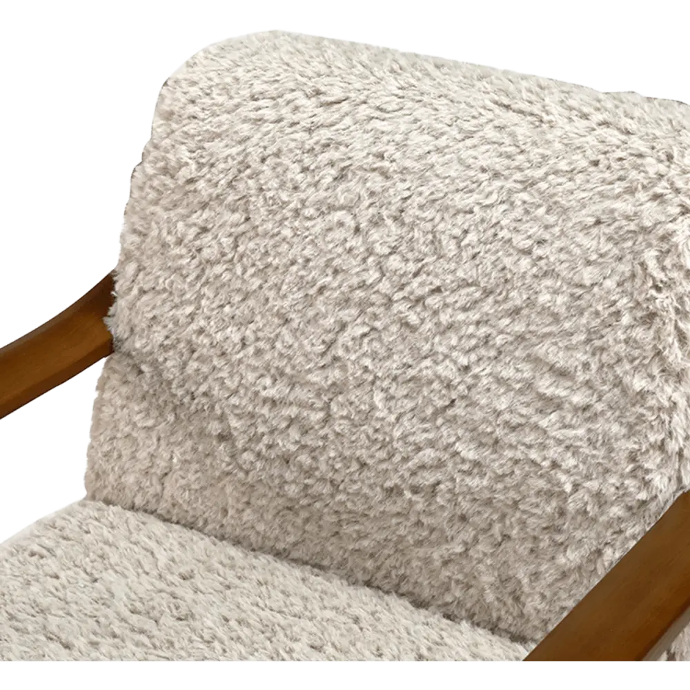 Cavel Hezel Scandinavische Lounge Chair Teddy Taupe Walnoot Cavel Hezel Scandinavische Lounge Chair Teddy Taupe Walnoot