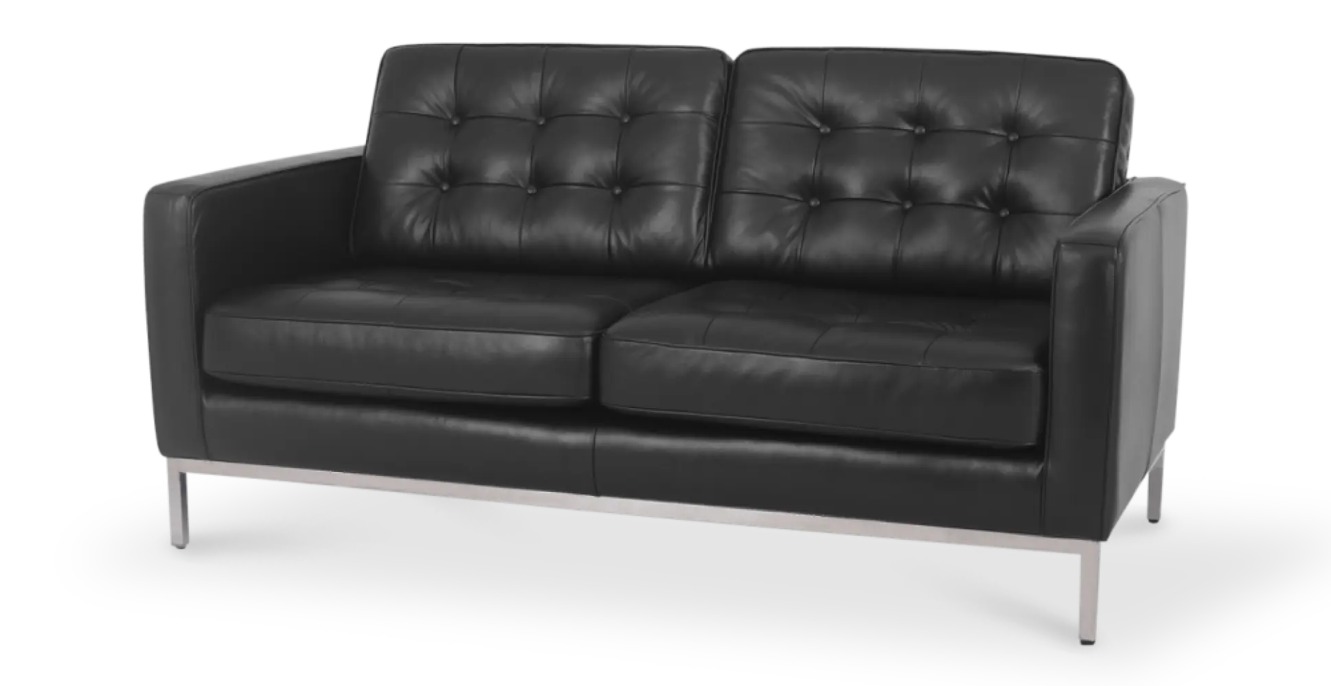 Florence Knoll Twee Zits Zwart Leer