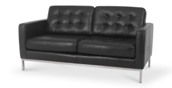 Florence Knoll Twee Zits Zwart Leer