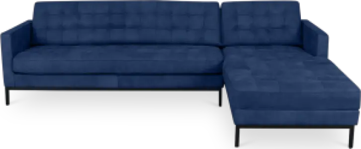 Florence Knoll Hoekbank Kings Blue Velvet (Hoek Links)