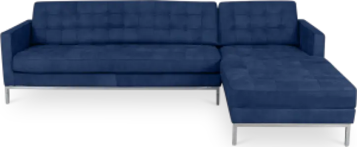 Florence Knoll Hoekbank Kings Blue Velvet (Hoek Links)