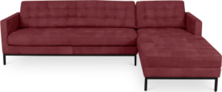 Florence Knoll Hoekbank Bordeaux Red Velvet (Hoek Links)