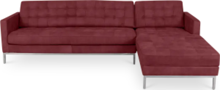 Florence Knoll Hoekbank Bordeaux Red Velvet (Hoek Links)