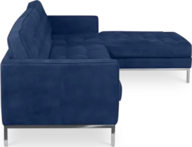 Florence Knoll Hoekbank Kings Blue Velvet (Hoek Links)