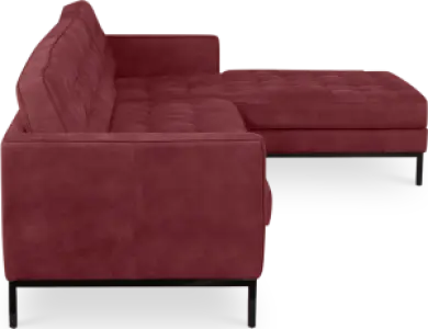 Florence Knoll Hoekbank Bordeaux Red Velvet (Hoek Links)