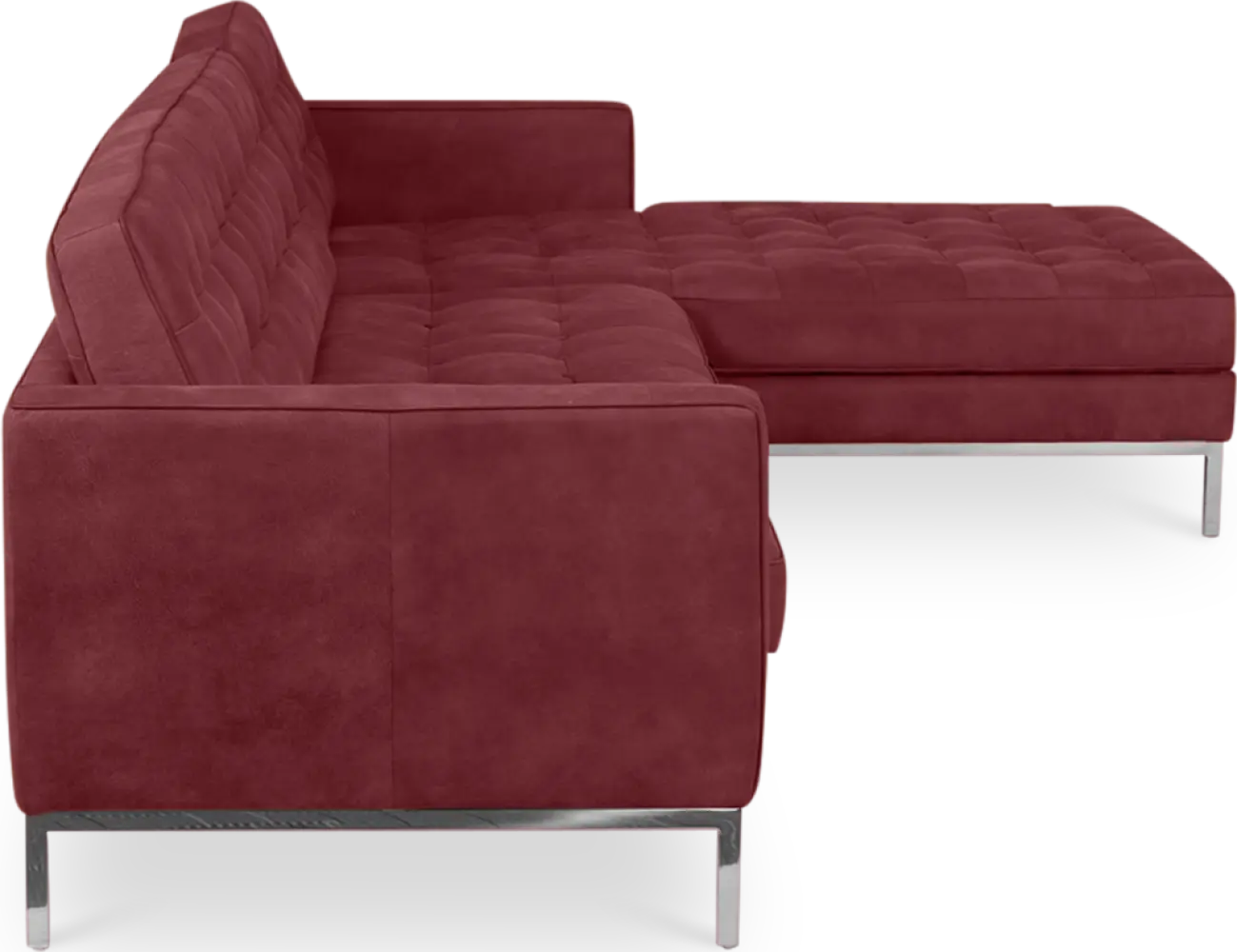 Florence Knoll Hoekbank Bordeaux Red Velvet (Hoek Links)