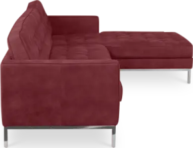 Florence Knoll Hoekbank Bordeaux Red Velvet (Hoek Links)