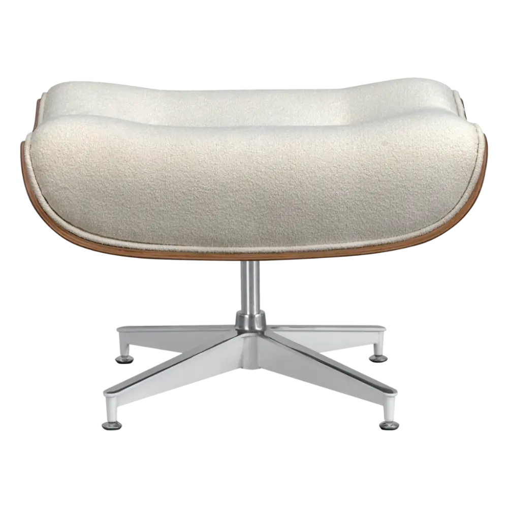 Cavel Lounge Chair Ottoman / Hocker Wit Bouclé | Essen Schaal