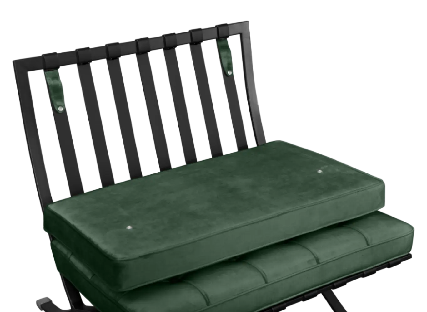 Barcelona Chair Groen Velvet | Zwart Frame Barcelona Chair Groen Velvet | Zwart Frame