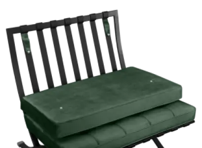 Barcelona Chair Groen Velvet | Zwart Frame