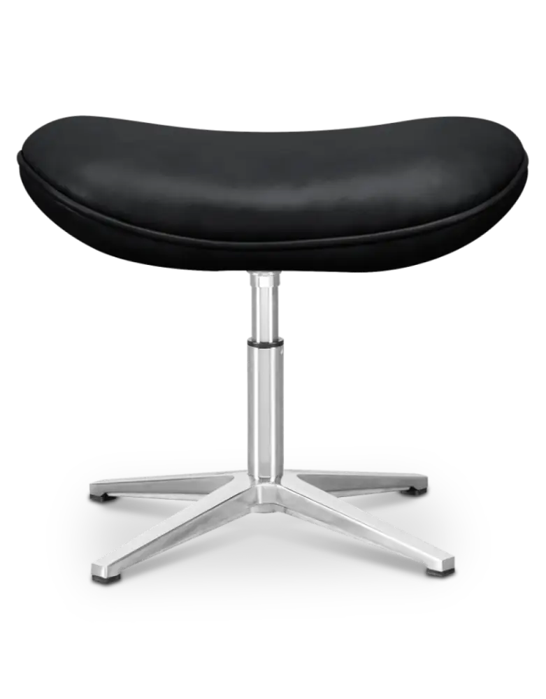 Flegg Ottoman / Hocker Zwart Leer