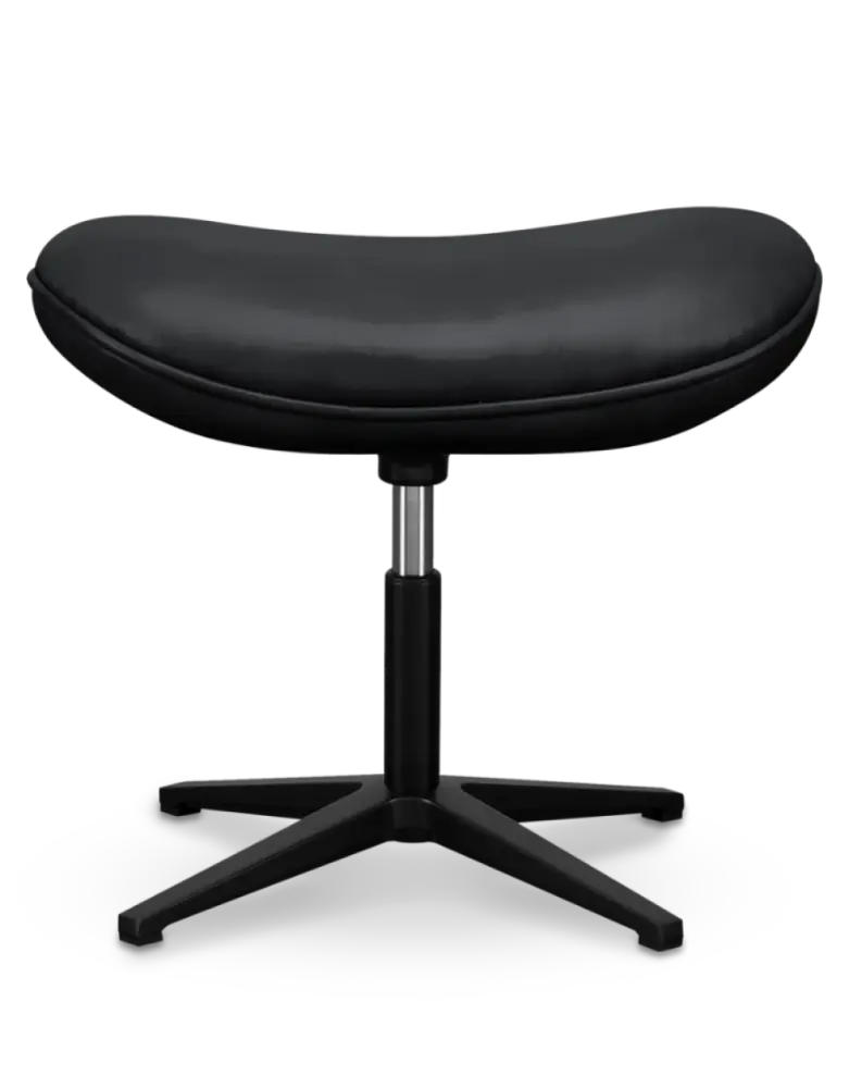 Flegg Ottoman / Hocker Zwart Leer