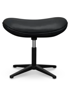 Flegg Ottoman / Hocker Zwart Leer