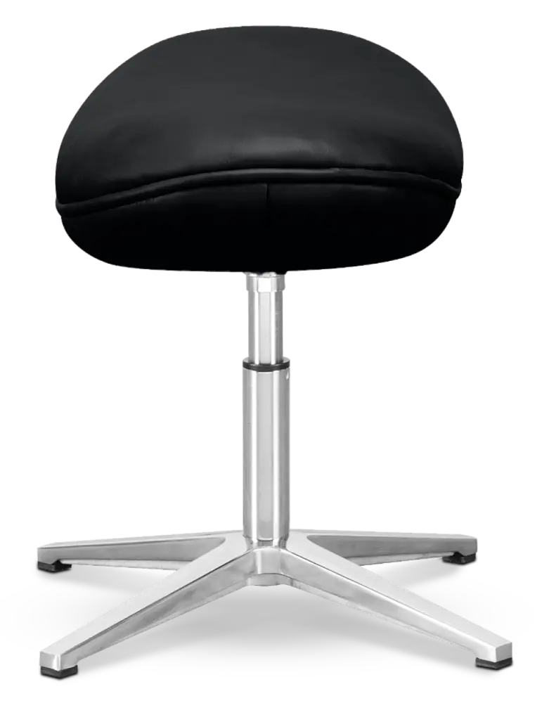 Flegg Ottoman / Hocker Zwart Leer