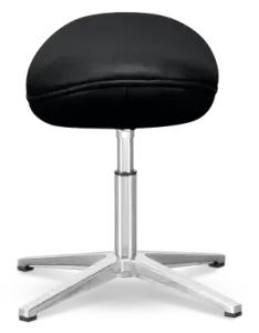 Flegg Ottoman / Hocker Zwart Leer