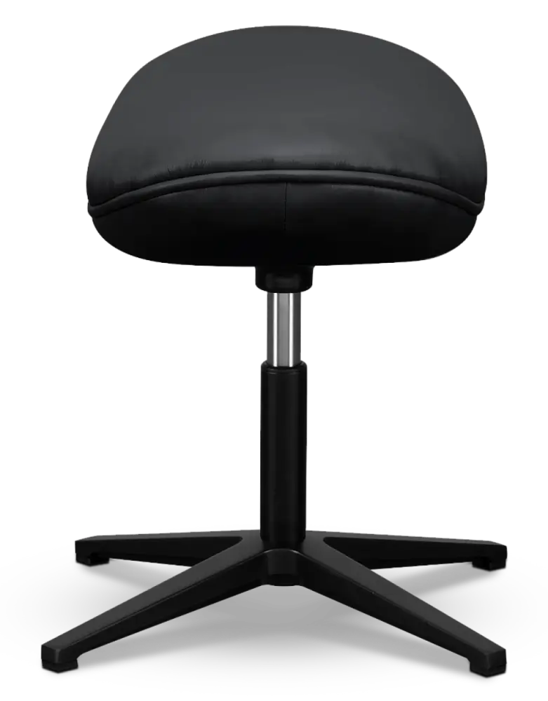Flegg Ottoman / Hocker Zwart Leer