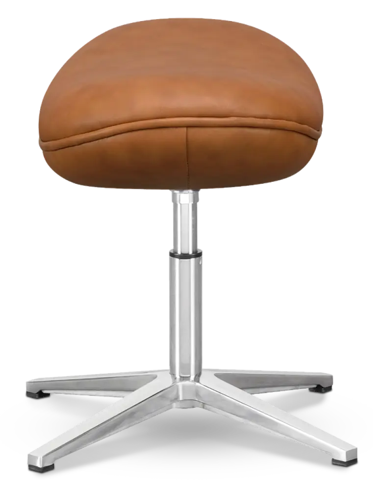 Flegg Ottoman / Hocker Cognac / Bruin Leer