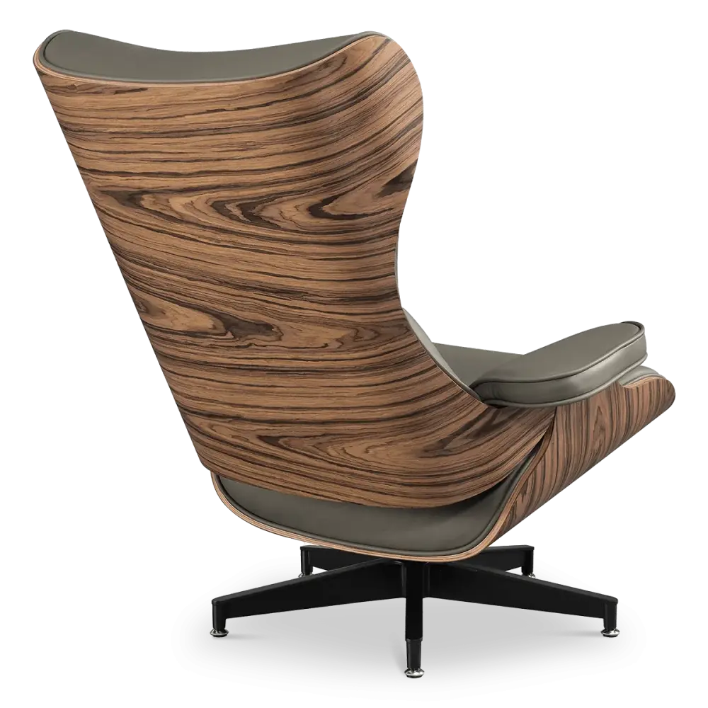 Cavel Lounge Chair Olijf Groen Leer | Naturel Palissander Schalen Cavel Lounge Chair Olijf Groen Leer | Naturel Palissander Schalen