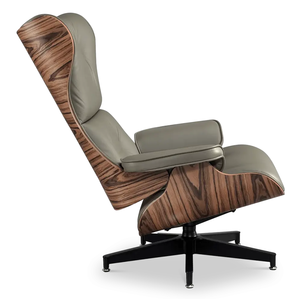 Cavel Lounge Chair Olijf Groen Leer | Naturel Palissander Schalen Cavel Lounge Chair Olijf Groen Leer | Naturel Palissander Schalen