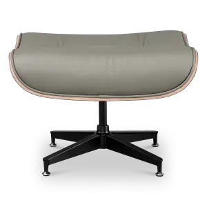 Cavel Lounge Chair Ottoman / Hocker Olijf Groen Leer | Naturel Palissander Schaal