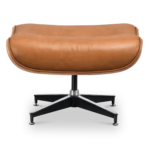 Cavel Lounge Chair Ottoman / Hocker Cognac / Bruin Leer | Essen Schaal