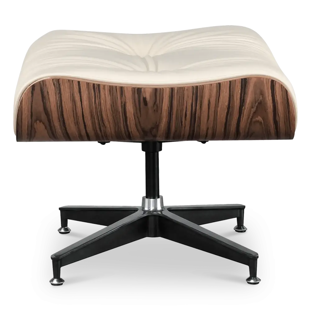 Cavel Lounge Chair Offwhite Leer | Naturel Palissander Schalen
