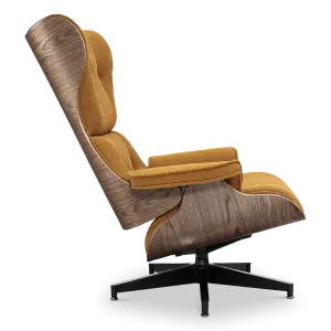 Cavel Lounge Chair Bruin Boucle | Walnoot Schalen