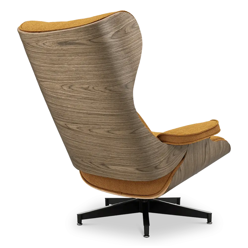 Cavel Lounge Chair Bruin Boucle | Walnoot Schalen Cavel Lounge Chair Bruin Boucle | Walnoot Schalen