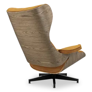 Cavel Lounge Chair Bruin Boucle | Walnoot Schalen