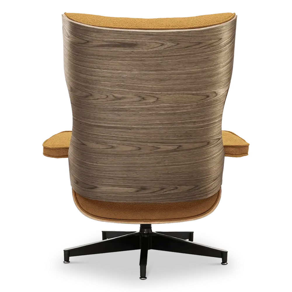 Cavel Lounge Chair Bruin Boucle | Walnoot Schalen Cavel Lounge Chair Bruin Boucle | Walnoot Schalen